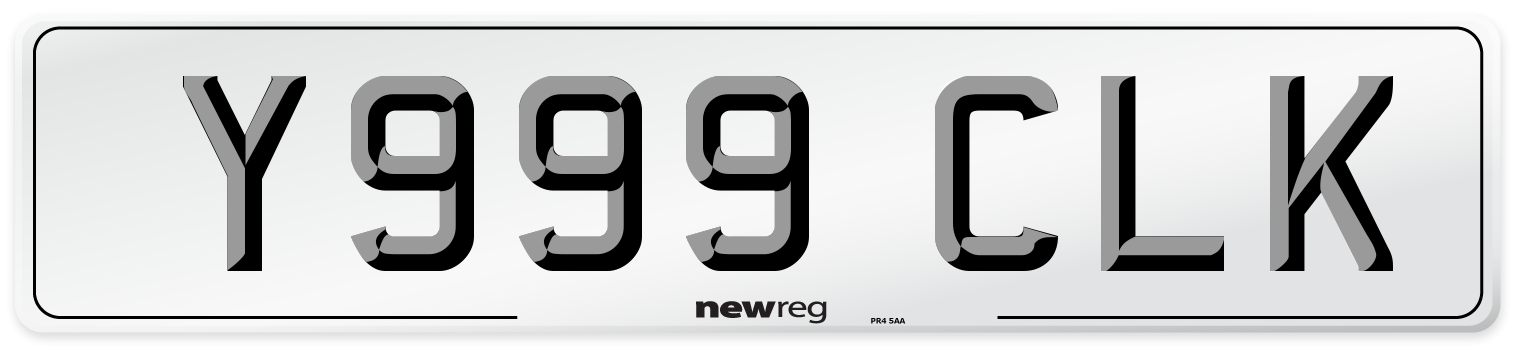 Y999 CLK Number Plate from New Reg